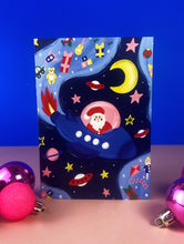 Load image into Gallery viewer, Santa in Space Christmas Card
