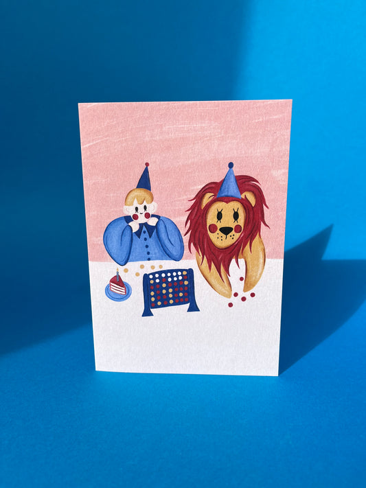 Boy & Lion Birthday Card