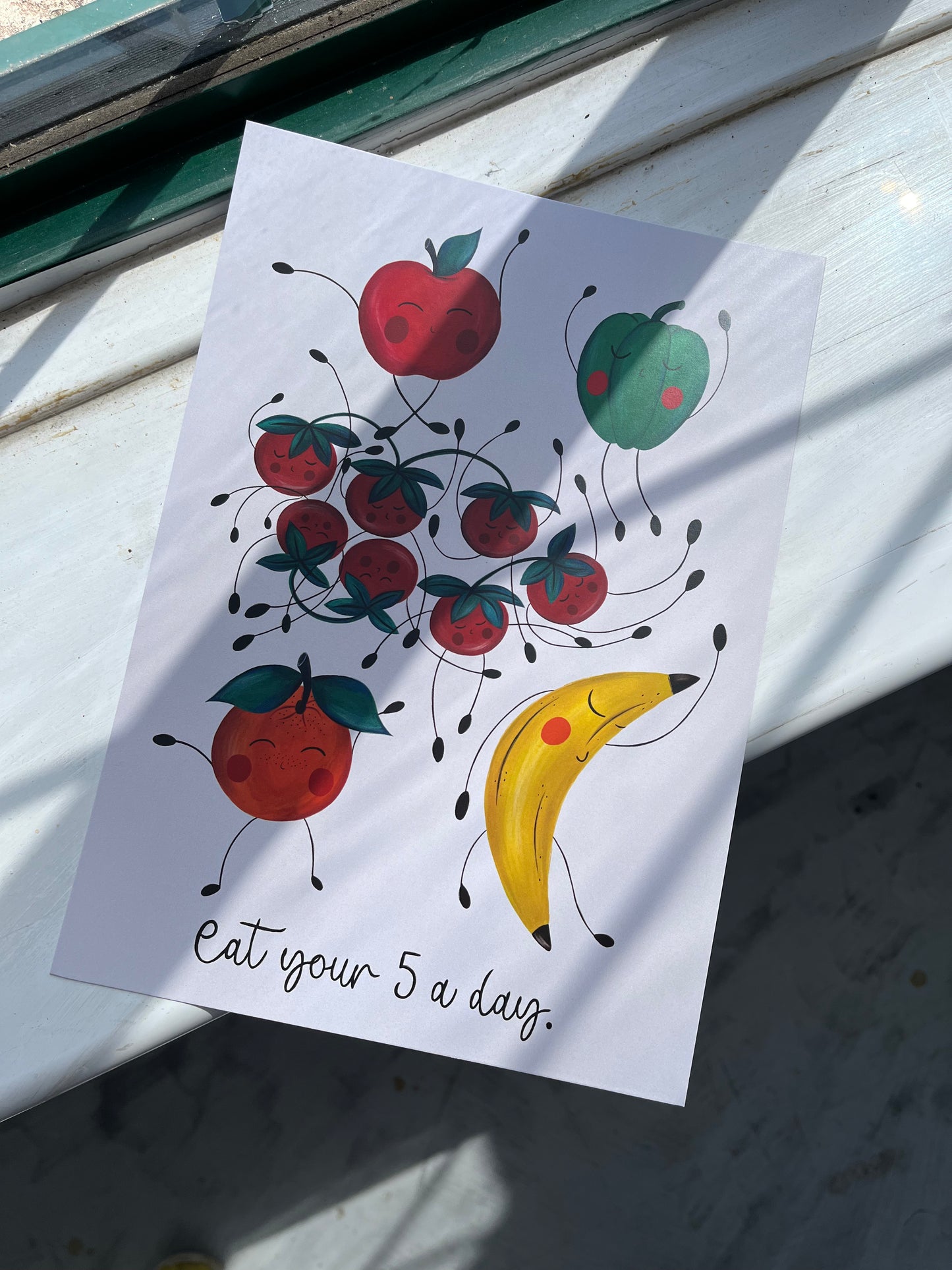 Eat Your 5 A Day, Fruit & Veg Print