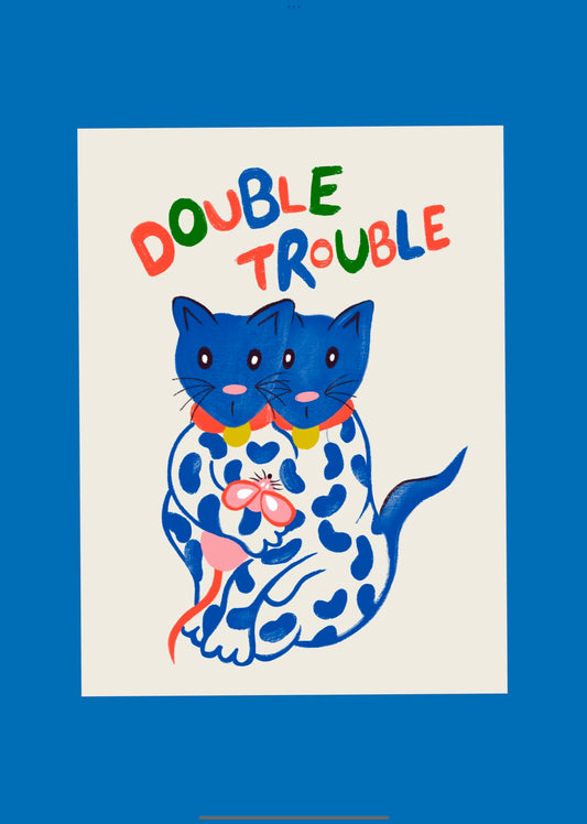 Double Trouble Cat Print
