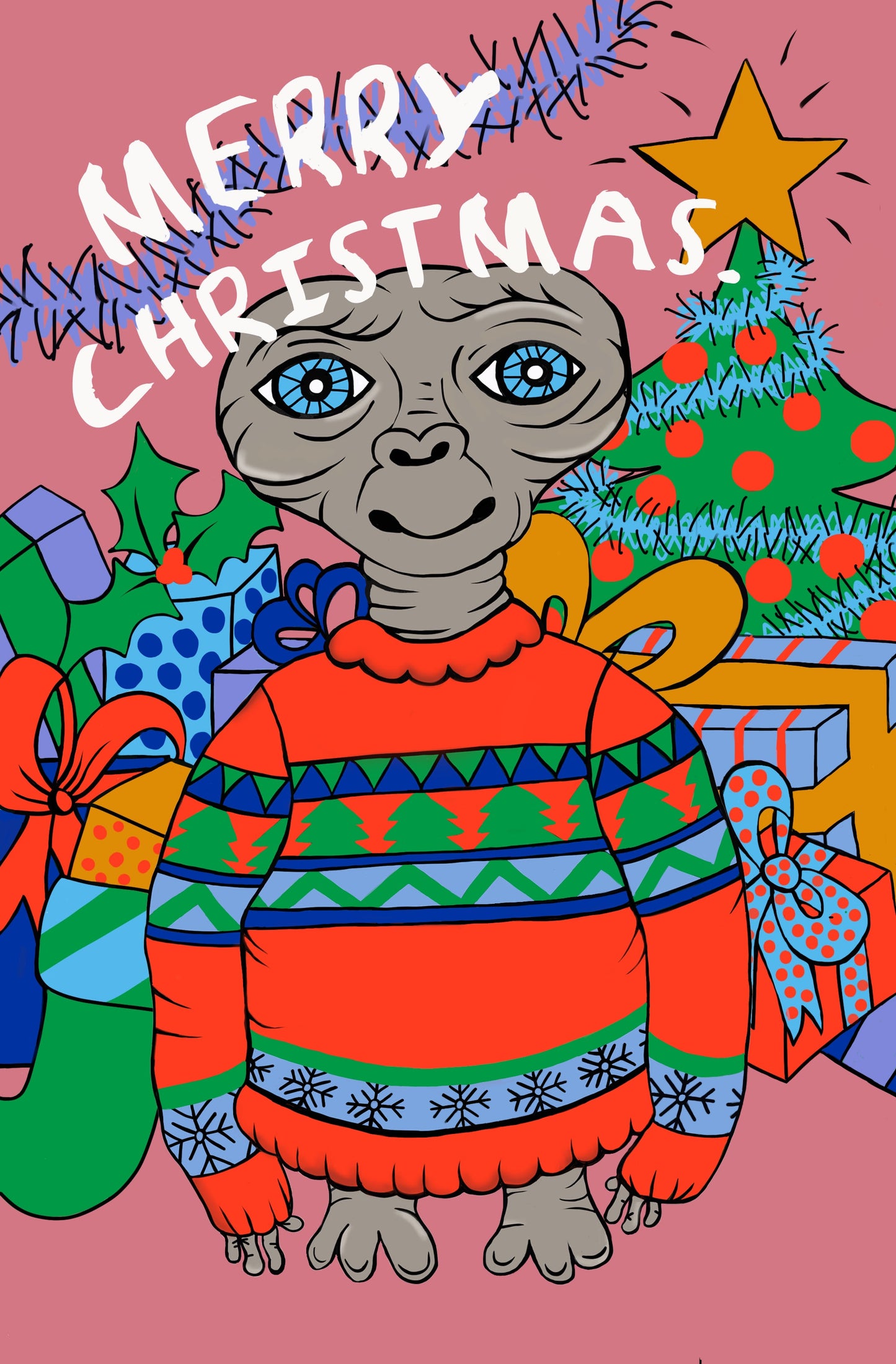 ET Colourful Christmas Jumper Card