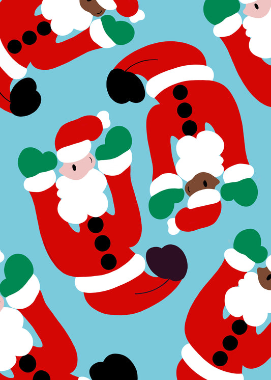 Floating Santas Christmas Card