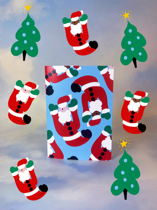 Floating Santas Christmas Card