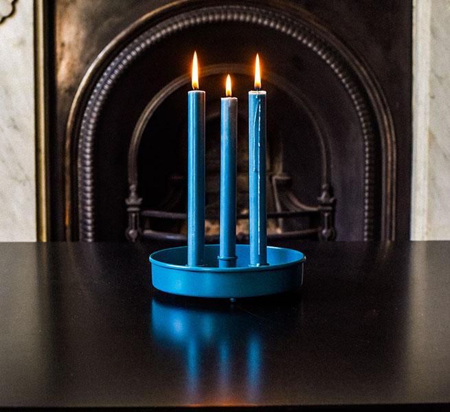 Petrol Blue Eco Dinner Candle, Single
