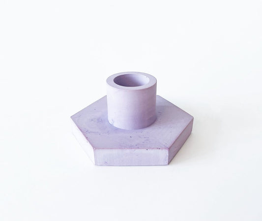 Lilac Concrete Candle Holder
