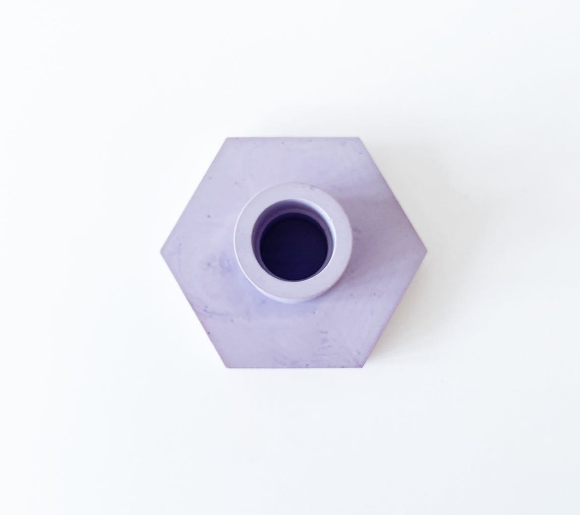 Lilac Concrete Candle Holder